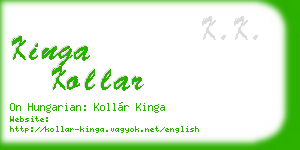 kinga kollar business card